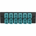 Panduit Opticom Fiber Adapter Panel, OM4, 12 LC Duplex, Aqua