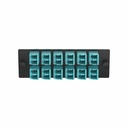 Panduit Opticom Fiber Adapter Panel, OM4, 12 LC Duplex, Aqua
