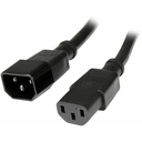 StarTech 1ft (0.3m) Power Extension Cord, C14 to C13, 10A 125V, 18AWG, Computer Power Cord Extension, Power Supply Extension Cable
