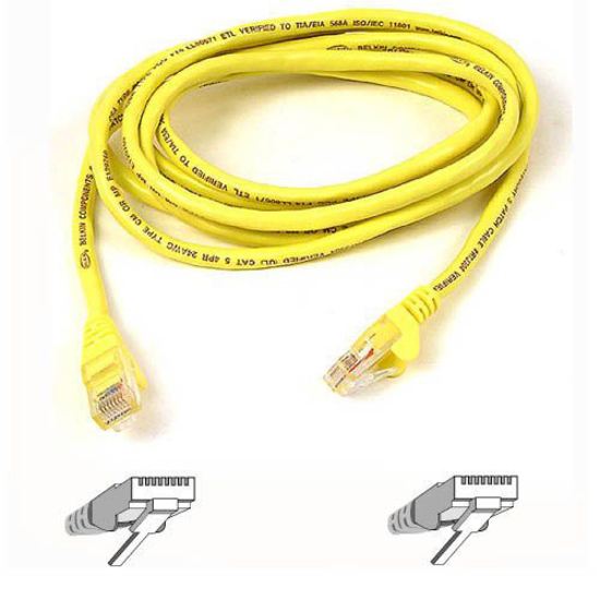 Belkin Cat6 UTP Patch Cable - RJ-45 Male - RJ-45 Male - 25ft - Yellow