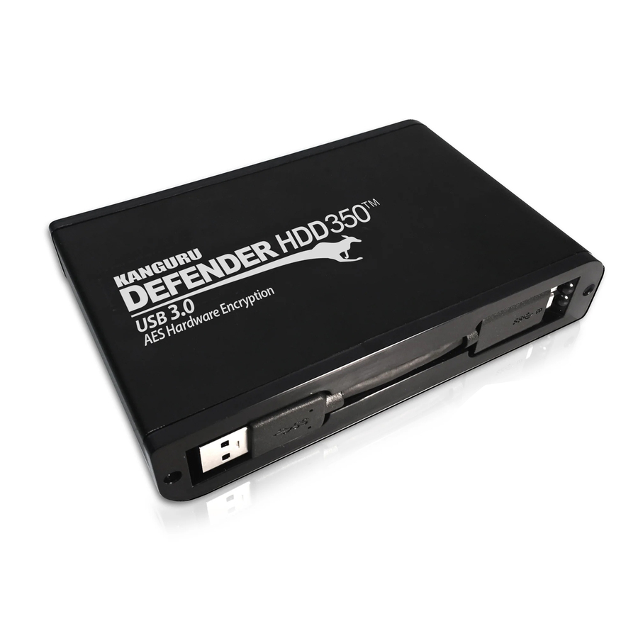 Kanguru Defender HDD350 5 TB FIPS 140-2 Certified - Hardware Encrypted Hard Drive - 2.5" External - SATA (SATA/600) - Matte Black - TAA Compliant