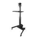 StarTech Mobile Standing Workstation with Monitor Mount, CPU/PC Holder, Height Adjustable Desktop Computer Cart, Standing Workstation