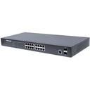 16-Port Gigabit Ethernet PoE+ Web-Managed Switch with 2 SFP Ports, IEEE 802.3at/af Power over Ethernet (PoE+/PoE) Compliant, 374 W, Endspan, 19" Rackmount