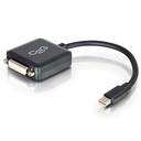 C2G Mini DisplayPort to DVI Adapter - M/F - DVI/Mini DisplayPort for Notebook, Tablet, Monitor, Video Device - 8" - 1 x Mini DisplayPort Male Thunderbolt - 1 x DVI-D (Single-Link) Female Digital Video - Black