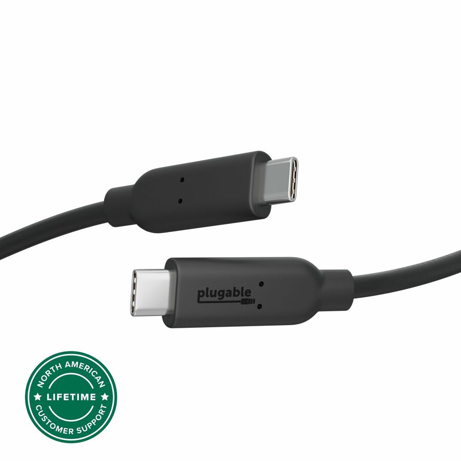Plugable 10Gbps USB C to USB C Cable, 3.3 feet (1 Meter), 3A, USB-IF Certified, USB 3.1 Gen 2 Type-C