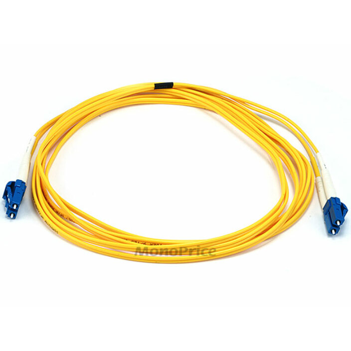 Monoprice Fiber Optic Cable, LC/LC, Single Mode, Duplex - 3 meter (9/125 Type) - Yellow