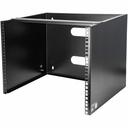 StarTech 8U Wall Mount Rack, 14in Deep, 19in Wall Mount Network Rack, Wall Mounting Patch Panel Bracket for Switch/IT Equipment, TAA