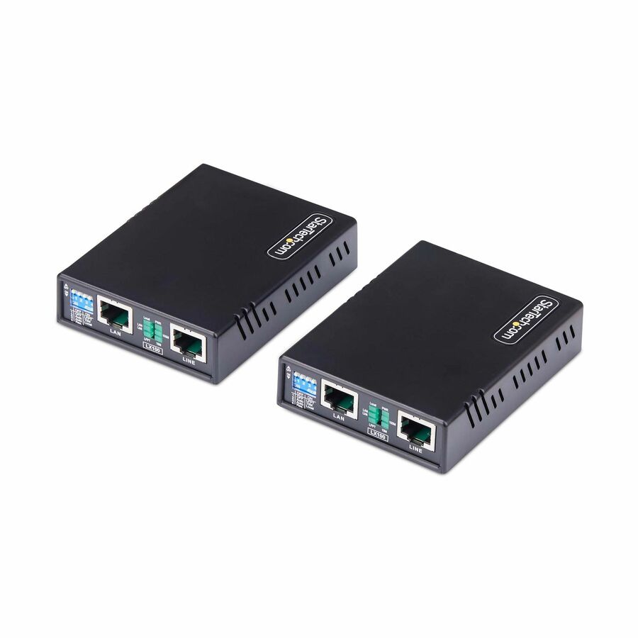 StarTech 10/100 Ethernet Extender Kit Up to 0.5mi (800m), Long-Range LAN Over Single Pair Wire/RJ45 UTP For IP Camera/WiFi AP, TAA