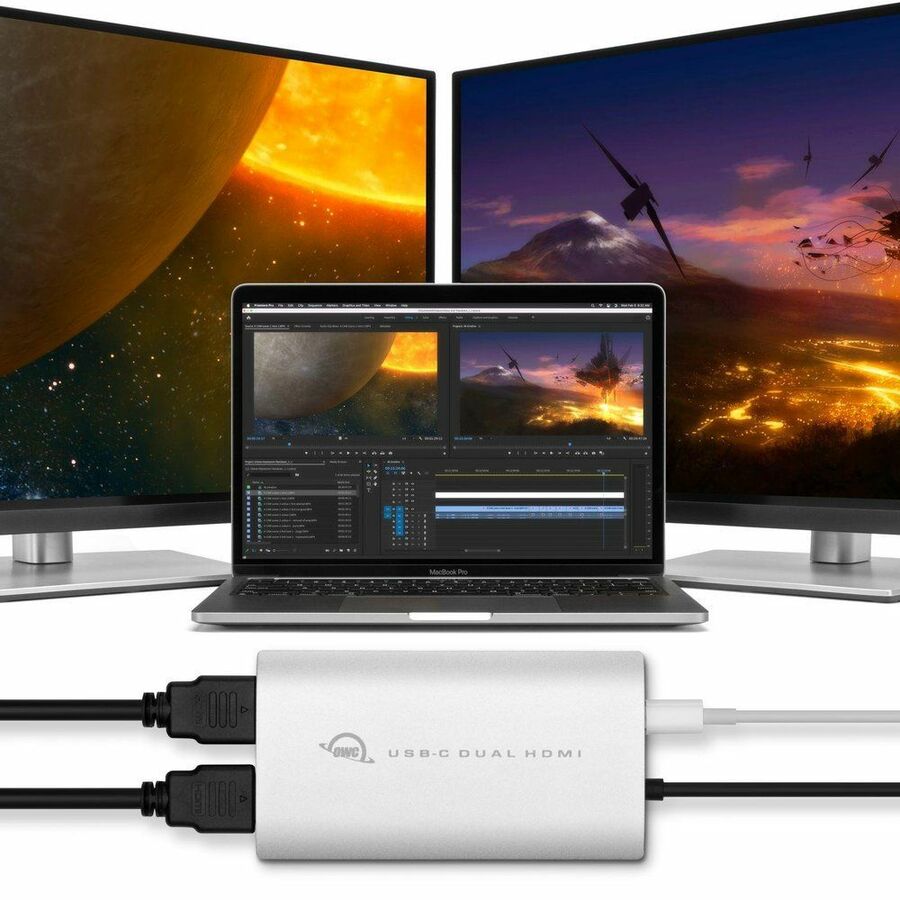 OWC USB-C to Dual HDMI 4K Adapter With DisplayLink