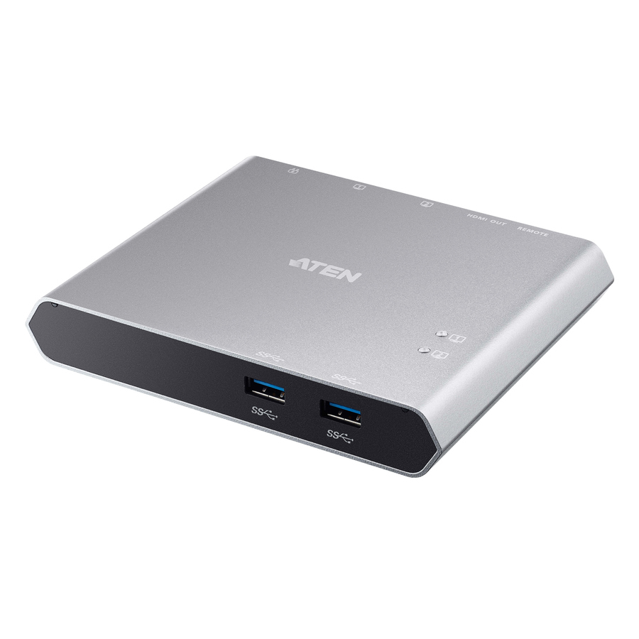 Aten 2-Port USB-C Gen 1 Dock KVM Switch with Power Pass-through