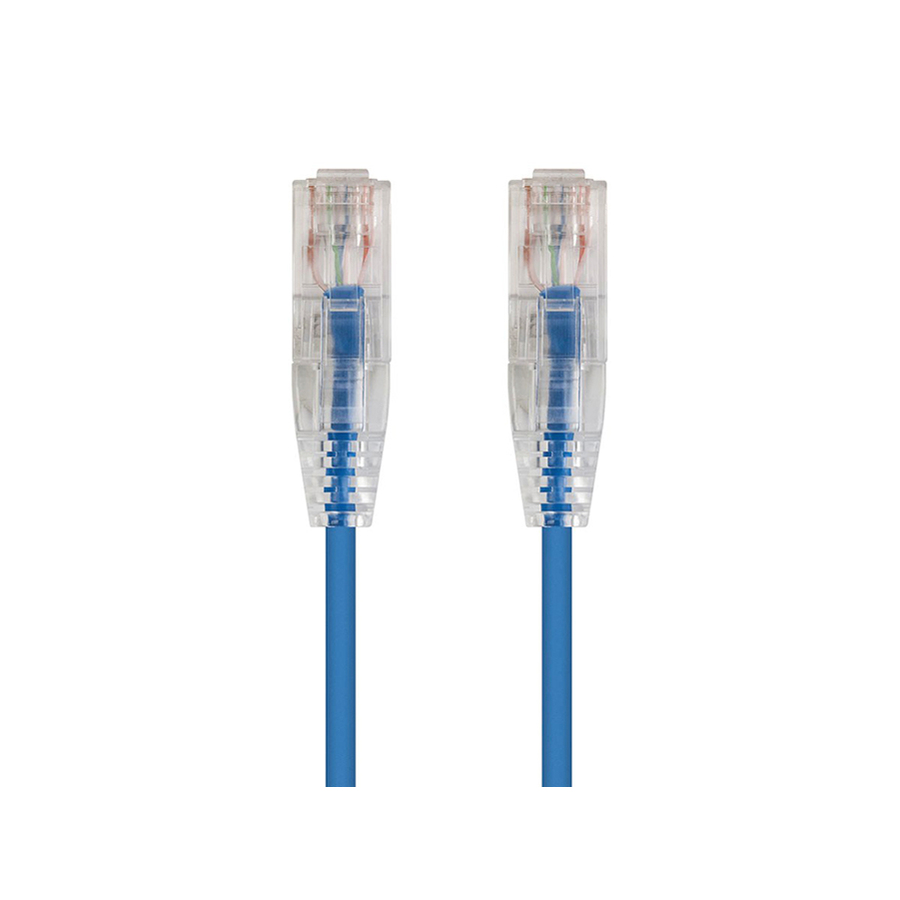 Monoprice SlimRun Cat6 28AWG UTP Ethernet Network Cable, 3ft Blue