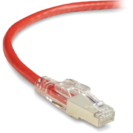 Black Box GigaTrue 3 Cat.6 (S/FTP) Patch Network Cable - 7 ft Category 6 Network Cable for Patch Panel, Wallplate, Network Device - First End: 1 x RJ-45 Network - Male - Second End: 1 x RJ-45 Network - Male - 1 Gbit/s - Patch Cable - Shielding - Gold Plated Contact - CM - 24 AWG - Red