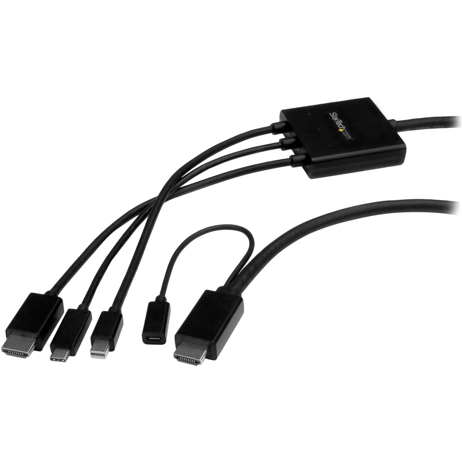 StarTech USB-C HDMI Cable Adapter - 6 ft / 2m - 4K - Thunderbolt Compatible - HDMI / USB C / Mini DisplayPort to HDMI Cable