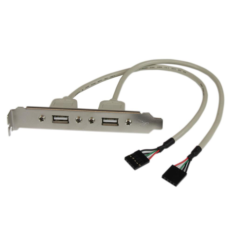 StarTech 2 Port USB A Female Slot Plate Adapter Cable