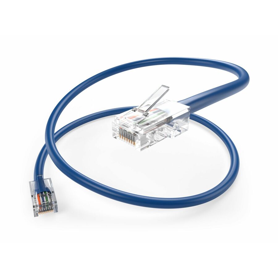 Unirise Cat.6 Patch Cable - 6" Category 6 Network Cable for Network Device - First End: 1 x RJ-45 Network - Male - Second End: 1 x RJ-45 Network - Male - Patch Cable - Blue