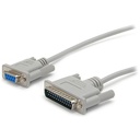 StarTech 10 ft Cross Wired DB9 to DB25 Serial Null Modem Cable - Null modem cable - DB-9 (F) - DB-25 (M) - 10 ft