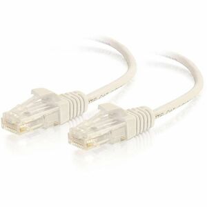 C2G 1.5ft (0.46m) Cat6 Snagless Unshielded (UTP) Slim Ethernet Network Patch Cable - White