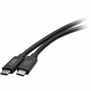 C2G 3.3ft (1m) USB 4.0 USB-C to C (48V 5A) 240W Charging Cable - Black - 3.28 ft USB-C Video/Data Transfer Cable for Gaming Notebook, Workstation, Hub, Docking Station, Notebook - First End: 1 x USB4 Type C - Male - Second End: 1 x USB4 Type C - Male - 40 Gbit/s - Supports up to 7680 x 4320 - VW-1 - Black
