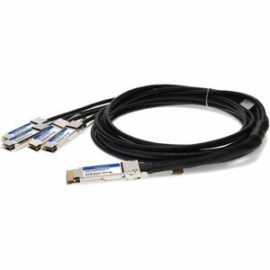 AddOn MSA and TAA Compliant 400GBase-CU QSFP-DD 400G to 4xQSFP56 100G PAM-4 Direct Attach Cable (Passive Twinax, 2m)