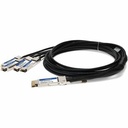 AddOn MSA and TAA Compliant 400GBase-CU QSFP-DD 400G to 4xQSFP56 100G PAM-4 Direct Attach Cable (Passive Twinax, 2m)