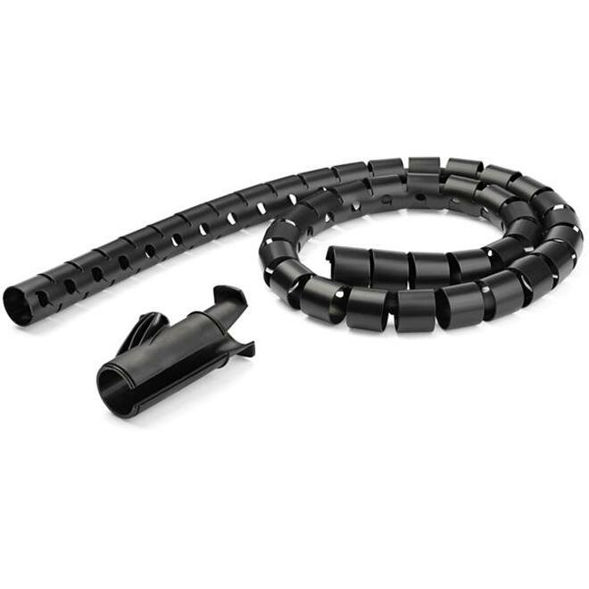 StarTech 1.5m / 4.9ft Cable Management Sleeve - Spiral - 25mm / 1" Diameter - W/ Cable Loading Tool - Expandable Coiled Cord Organizer