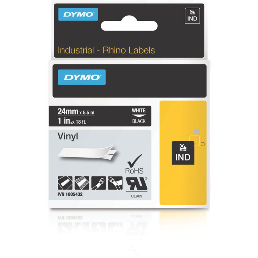 Dymo White on Black Color Coded Label