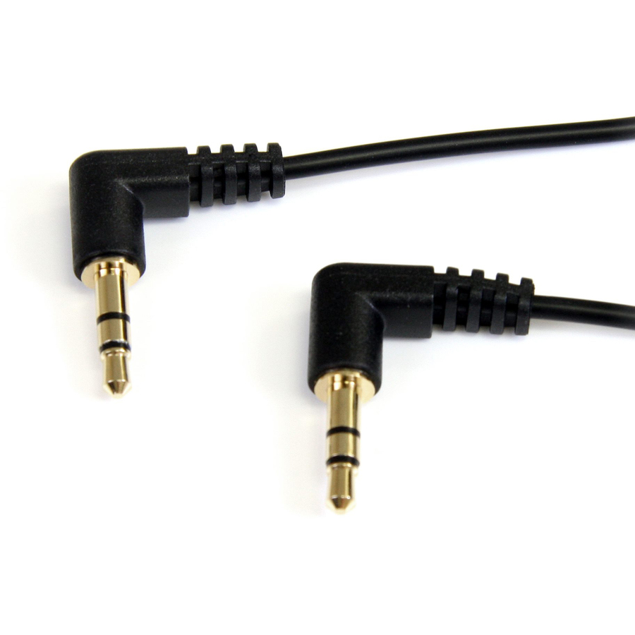 StarTech 1 ft Slim 3.5mm Right Angle Stereo Audio Cable - M/M