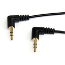 StarTech 1 ft Slim 3.5mm Right Angle Stereo Audio Cable - M/M