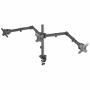 Triple Desk Mount for TV & Monitors, For screens: 10" to 27" , Clamp Assembly, VESA compatability: 75x75 and 100x100mm - check the dimensions of the four mounting holes on back of screen to ensure it fits, Max 7kg (each), Black, Bracket, Lifetime Warranty