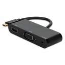 AddOn USB-C 3.1 Male to HDMI Female, VGA Female, USB-A 2.0 Female Black Adapter