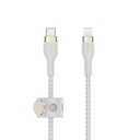 Belkin USB-C Cable with Lightning Connector - 6.60 ft Lightning/USB-C Data Transfer Cable for iPhone, iPad, iPod, iPad Air, iPad Pro, iPad mini - First End: 1 x USB Type C - Male - Second End: 1 x Lightning - Male - MFI - White