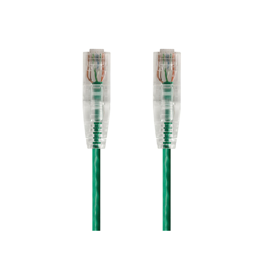 Monoprice SlimRun Cat6 28AWG UTP Ethernet Network Cable, 14ft Green