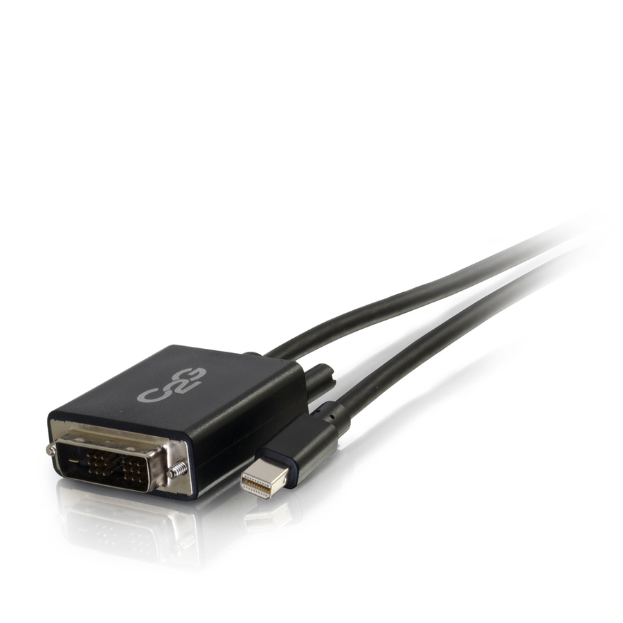 C2G 3ft Mini DisplayPort to DVI Cable - Single Link DVI-D Adapter - Black - for Video Device, Notebook, Tablet, Monitor - 3 ft - 1 x Mini DisplayPort Male Digital Video - 1 x DVI-D (Single-Link) Male Digital Video - Shielding - Black"""