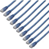 StarTech.com 1 ft. CAT6 Ethernet cable - 10 Pack - ETL Verified - Blue CAT6 Patch Cord - Molded RJ45 Connectors - 24 AWG - UTP
