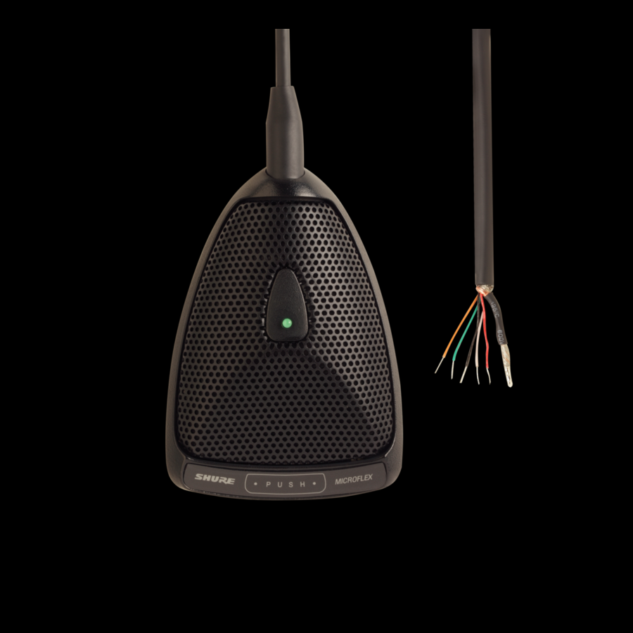 Shure Microflex MX392/O Wired Electret Condenser, Boundary Microphone - Black