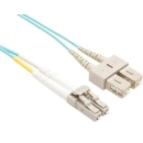 Unirise OM4 FIber Optic Patch Cable, LC-SC, 50 125 Multimode Duplex, Aqua, 15m