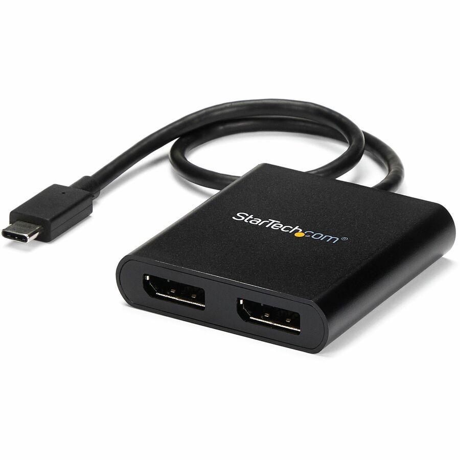 StarTech USB-C to Dual DisplayPort 1.2 Adapter, USB Type-C Multi-Monitor MST Hub, Dual 4K 30Hz DP Display Extender/Splitter, Windows