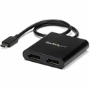 StarTech USB-C to Dual DisplayPort 1.2 Adapter, USB Type-C Multi-Monitor MST Hub, Dual 4K 30Hz DP Display Extender/Splitter, Windows