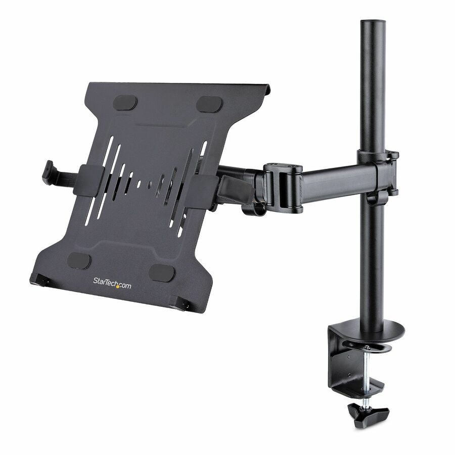 StarTech Laptop Desk Mount, Monitor and Laptop Arm Mount, Displays up to 34" (17.6lb/8kg), VESA Laptop Tray Arm, Clamp / Grommet