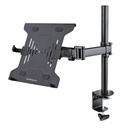 StarTech.com Laptop Desk Mount, Monitor and Laptop Arm Mount, Displays up to 34" (17.6lb/8kg), VESA Laptop Tray Arm, Clamp / Grommet - This dual-purpose black laptop mount for desk allows mounting a laptop on the ventilated VESA laptop tray or a 27in or 34in ultrawide display; Capacity 8kg/17.6lb monitor or 4.5kg/9.9lb laptop - Adjustable padded arms hold laptop (9.4-16.5in wide)
