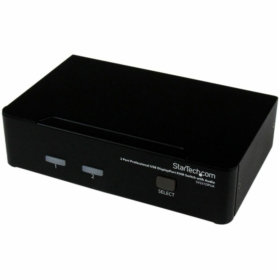 StarTech 2 Port USB DisplayPort KVM Switch with Audio, TAA