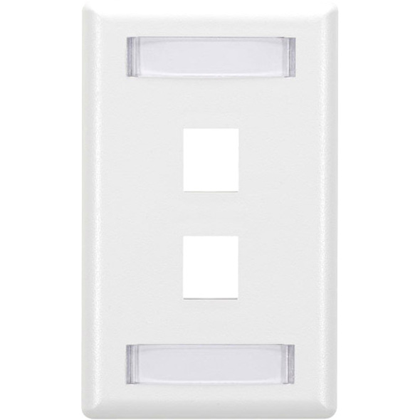 Black Box GigaStation2 2 Socket Network Faceplate - 2 x Socket(s) - White