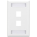 Black Box GigaStation2 2 Socket Network Faceplate - 2 x Socket(s) - White