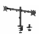 SIIG Dual Monitor Articulating Desk Mount - Fits 13" to 32" monitors - Max Load 19.8 lbs each - VESA Plate 75x75/100x100mm - Supports tilt, swivel and rotation for best viewing position, Fits 13" to 32" monitors, Max Load 19.8 lbs each, VESA Plate 75x75/100x100mm, Cable Management, Detachable VESA Plate, C-clamp and Grommet Mount Bases