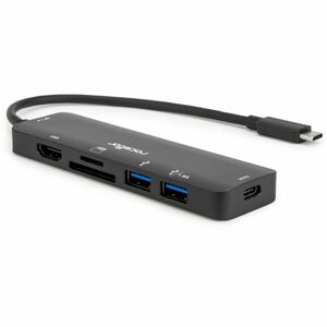 Rocstor Premium Docking Station - for Desktop PC, Notebook, Tablet, Smartphone, Monitor, Memory Card Reader, Projector - Charging Capability - Memory Card Reader - microSD, SD - USB Type C - 4K @ 60Hz, 4K, 4K UHD - 3840 x 2160 - 3 x USB Ports - 2 x USB 3.0 - 2 x USB Type-A Ports - USB Type-A - 1 x USB Type-C Ports - USB Type-C - HDMI - Black - Wired - 100W - Portable
