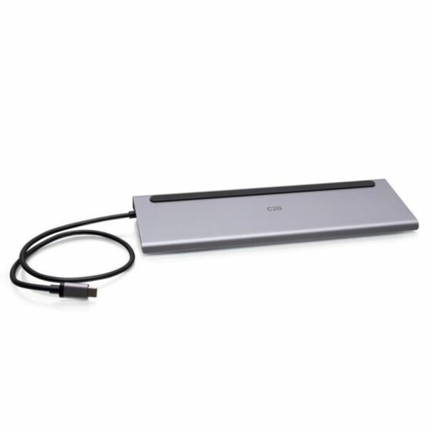 C2G USB-C® 10-in-1 Triple Display Docking Station with HDMI®, DisplayPort™, VGA, Ethernet, USB, SD Card Reader, 3.5mm Audio and Power Delivery up to 100W - 4K 30Hz