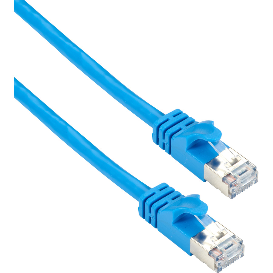 Black Box CAT6A 500-MHz STR Patch CBL Slim Molded Snagless Boot - F/UTP, CM PVC, BL, 10FT