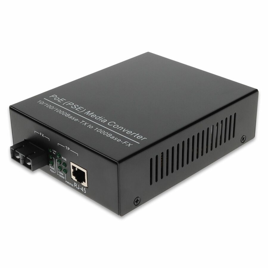 AddOn 10/100/1000Base-TX(RJ-45) to 1000Base-LX(SC) SMF 1310nm 10km POE Media Converter