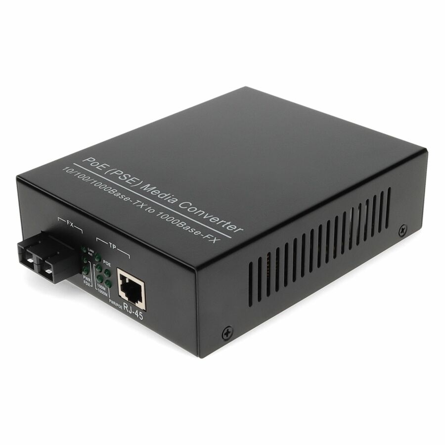 AddOn 10/100/1000Base-TX(RJ-45) to 1000Base-LX(SC) SMF 1310nm 10km POE Media Converter