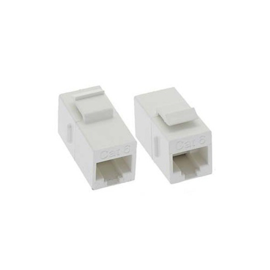 Unirise Cat5e RJ45 Keystone In-line Coupler, White